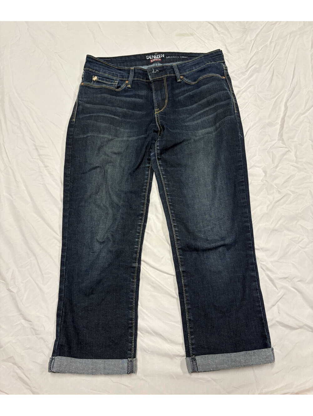 DENIZEN® from Levi's® Women's Modern Cropped Jeans Size 6 28” Dark 78% Cotton!